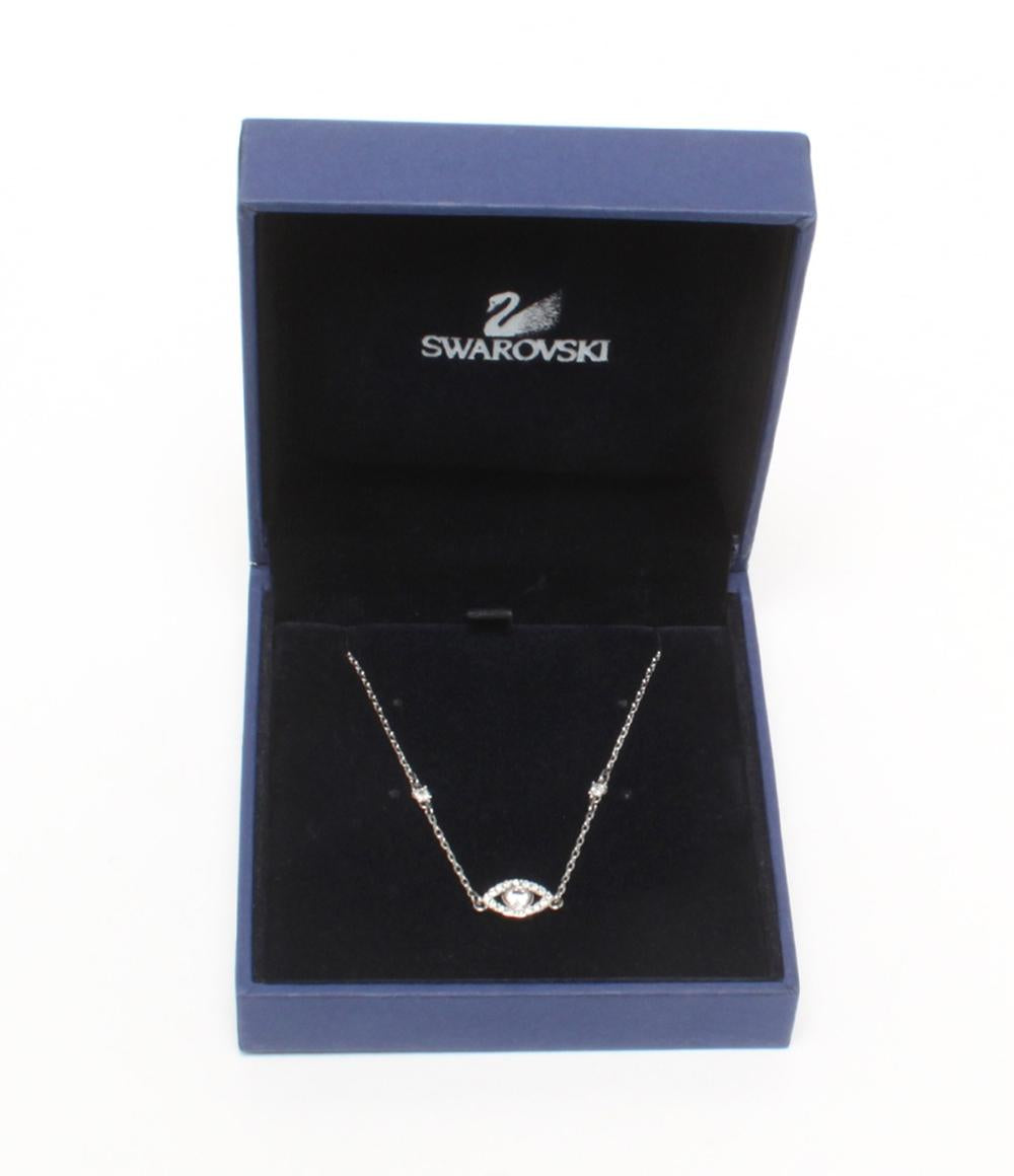 美品 SWAROVSKI ネックレス LUCKILY EVIL EYE イーブルアイモチーフ レディース スワロフスキー
