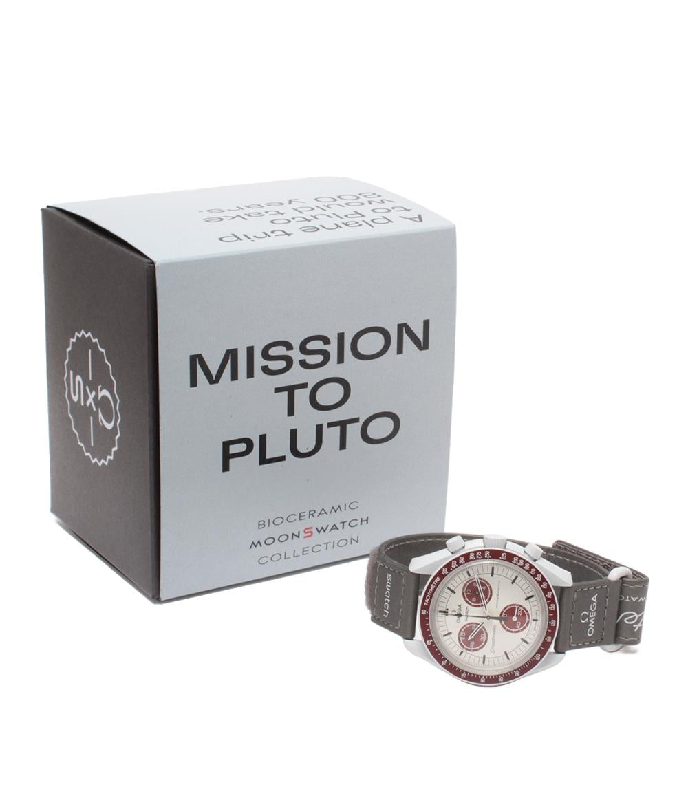 Swatch OMEGA 腕時計 ムーンウォッチ プルート クオーツ ホワイト系 レディース メンズ スウォッチ オメガ