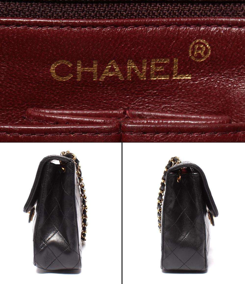 CHANEL チェーンショルダーバッグ 肩掛け 斜め掛け ゴールド金具 シングルチェーン シングルフラップ 1番台 スムースレザー マトラッセ20 レディース