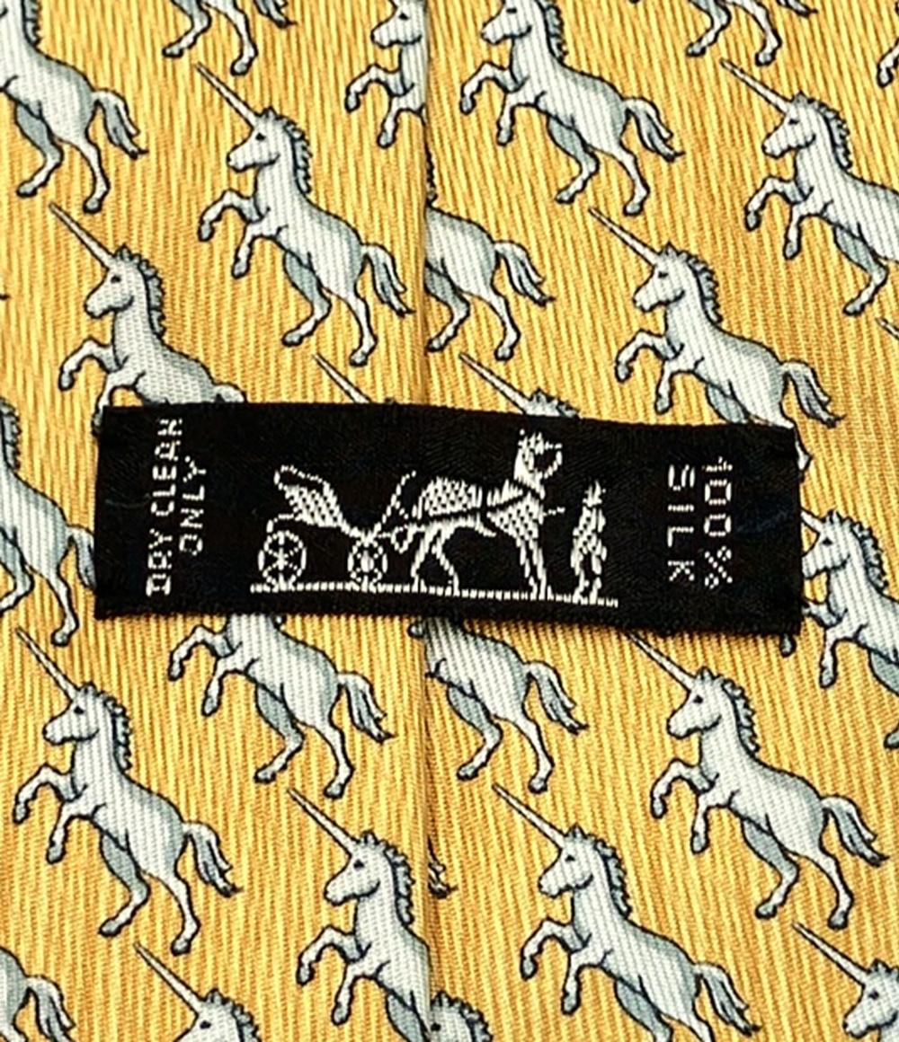 HERMES ネクタイ シルク100% メンズ エルメス