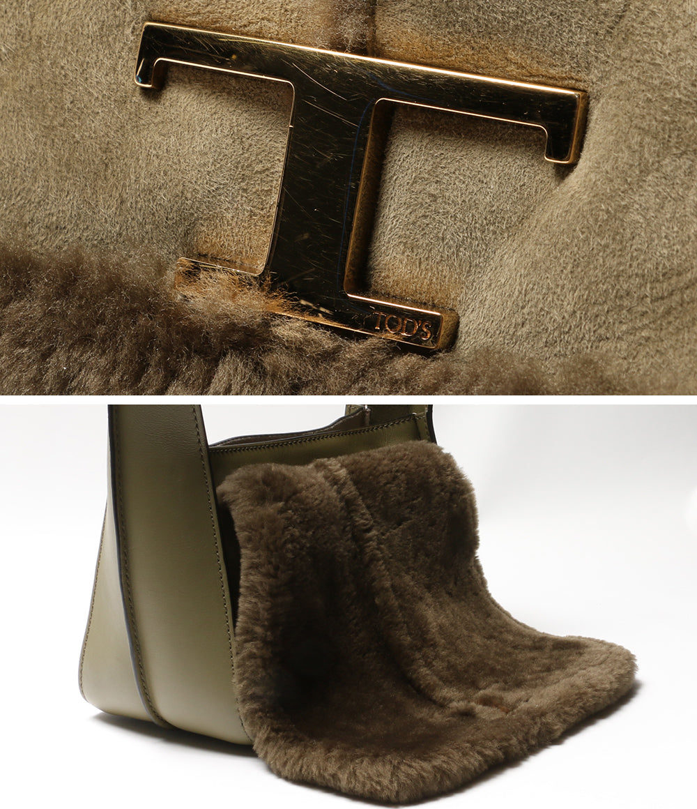 TOD’S トートバッグ ムートン Tタイムレス レディース トッズ
