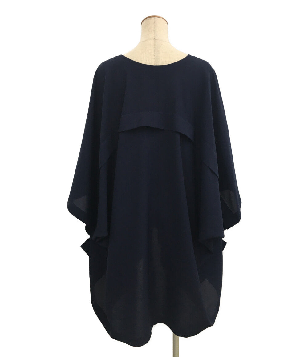 ISSEY MIYAKE 半袖シャツ ネイビー ドルマン 2019SS IL93FT301 レディース SIZE 3 イッセイミヤケ