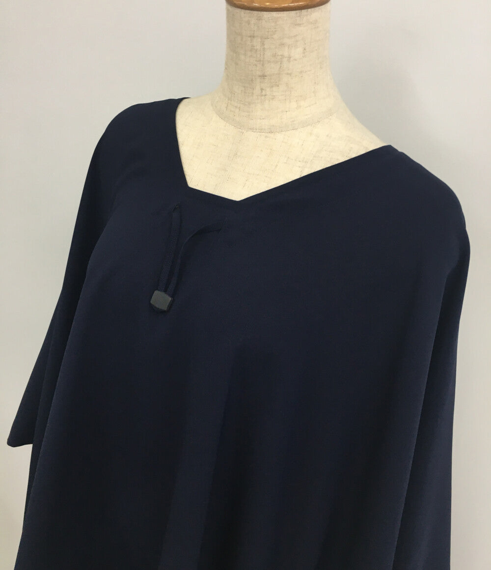ISSEY MIYAKE 半袖シャツ ネイビー ドルマン 2019SS IL93FT301 レディース SIZE 3 イッセイミヤケ