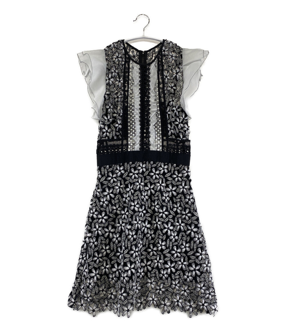 Self-portrait セルフポートレイト ノースリーブワンピース ブラック ホワイト レース レディース SIZE UK8