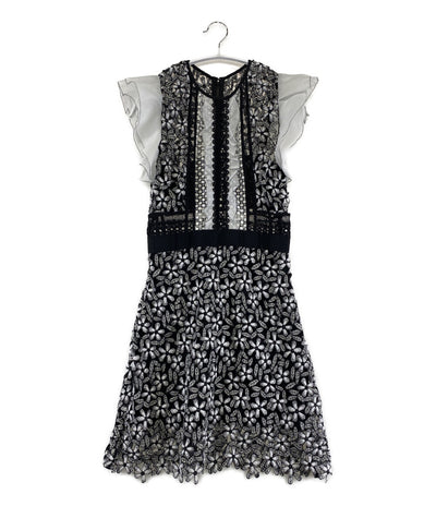 Self-portrait セルフポートレイト ノースリーブワンピース ブラック ホワイト レース レディース SIZE UK8