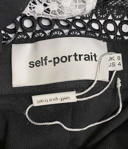 Self-portrait セルフポートレイト ノースリーブワンピース ブラック ホワイト レース レディース SIZE UK8