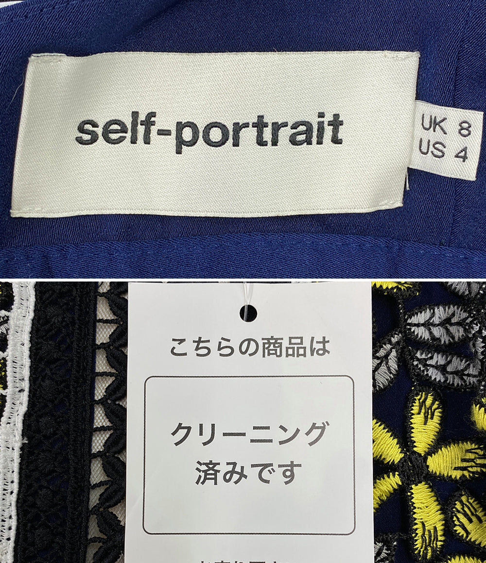 SELF-PORTRAIT ワンピース 総レース ノースリーブ レディース SIZE UK8 セルフ ポートレイト