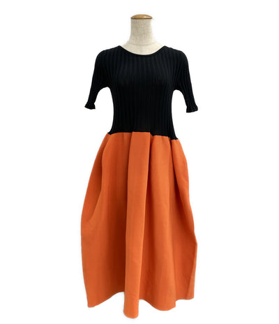 CFCL シーエフシーエル 半袖ワンピース ブラック オレンジ レディース SIZE 1