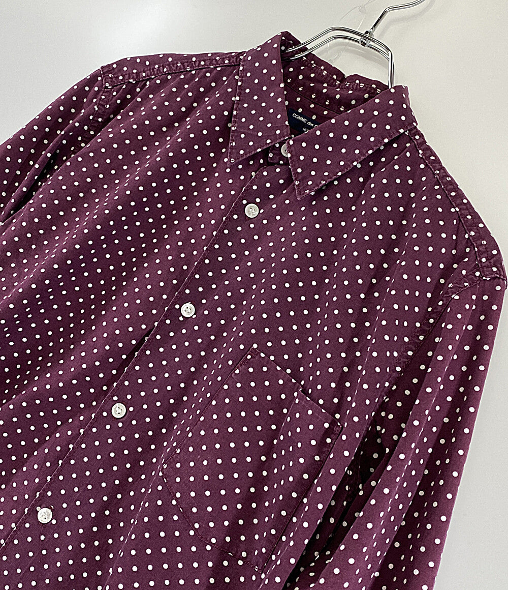 COMME des GARCONS HOMME 長袖シャツ パープル ドット HH-B006 メンズ SIZE M コムデギャルソンオム