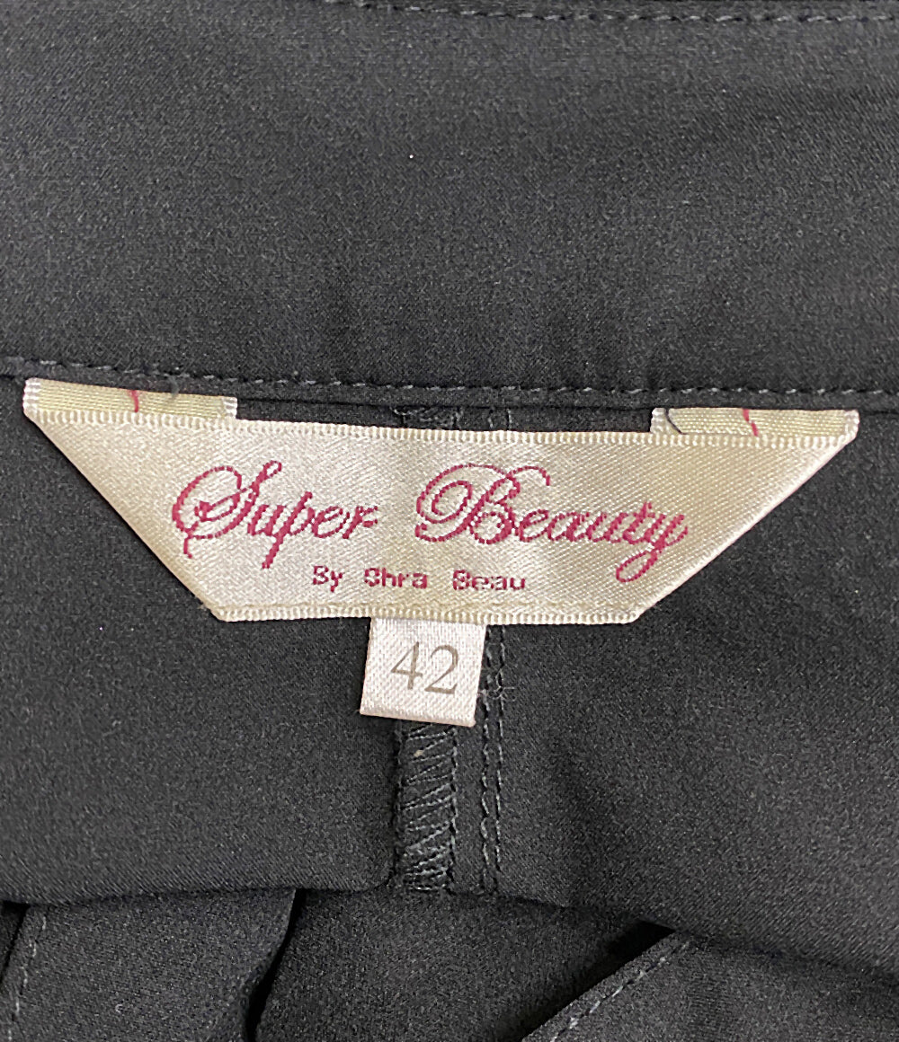スーパービューティ 長袖ワンピース ブラック レース刺繍 レディース SIZE 42 Super Beauty