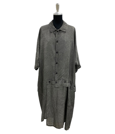 Y’s 半袖シャツドレス HOUNDSTOOTH SHIRT DRESS 2024ss YN-D22-225 レディース SIZE 2 ワイズ