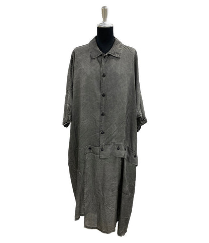 Y’s 半袖シャツドレス HOUNDSTOOTH SHIRT DRESS 2024ss YN-D22-225 レディース SIZE 2 ワイズ