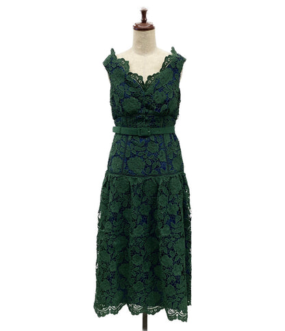 self-portrait ノースリーブワンピース RS-20-074 グリーン レース レディース SIZE UK10 セルフ ポートレイト