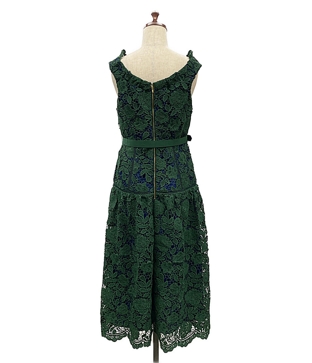 self-portrait ノースリーブワンピース RS-20-074 グリーン レース レディース SIZE UK10 セルフ ポートレイト
