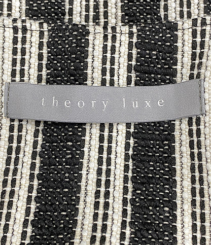 theory luxe ノーカラーコート ブラック ストライプ 03-5309600 レディース SIZE 38 セオリーリュクス