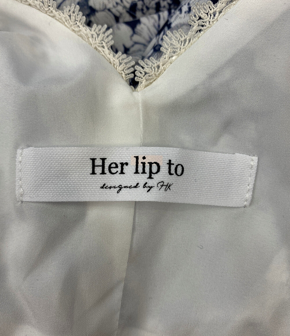 ハーリップトゥ ワンピース Lace Trimmed Floral Dress ノースリーブ 2024ss レディース SIZE S Her lip to