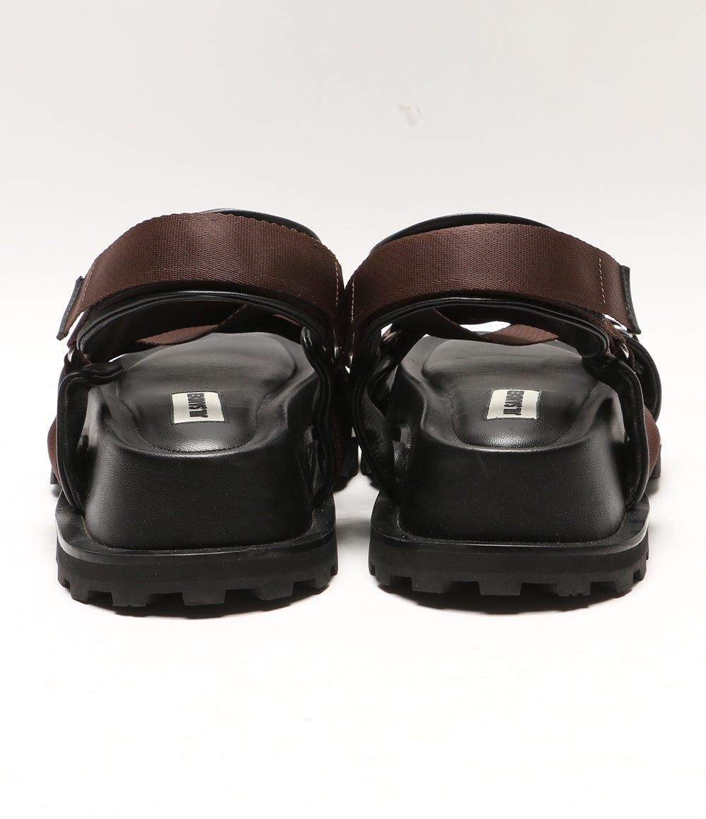 JIL SANDER サンダル プラットフォームサンダル ブラック ブラウンストラップ レディース SIZE 35 ジルサンダー