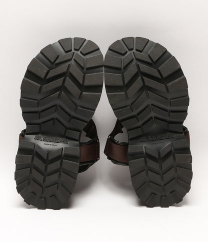 JIL SANDER サンダル プラットフォームサンダル ブラック ブラウンストラップ レディース SIZE 35 ジルサンダー