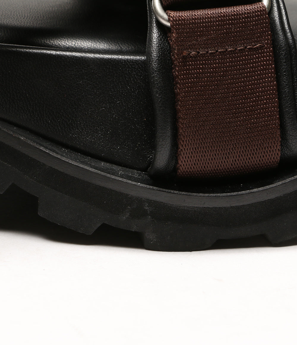 JIL SANDER サンダル プラットフォームサンダル ブラック ブラウンストラップ レディース SIZE 35 ジルサンダー