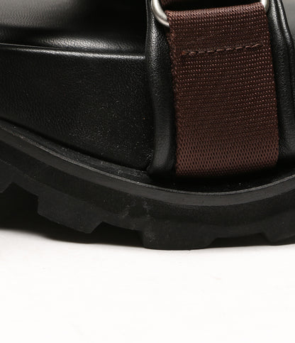 JIL SANDER サンダル プラットフォームサンダル ブラック ブラウンストラップ レディース SIZE 35 ジルサンダー