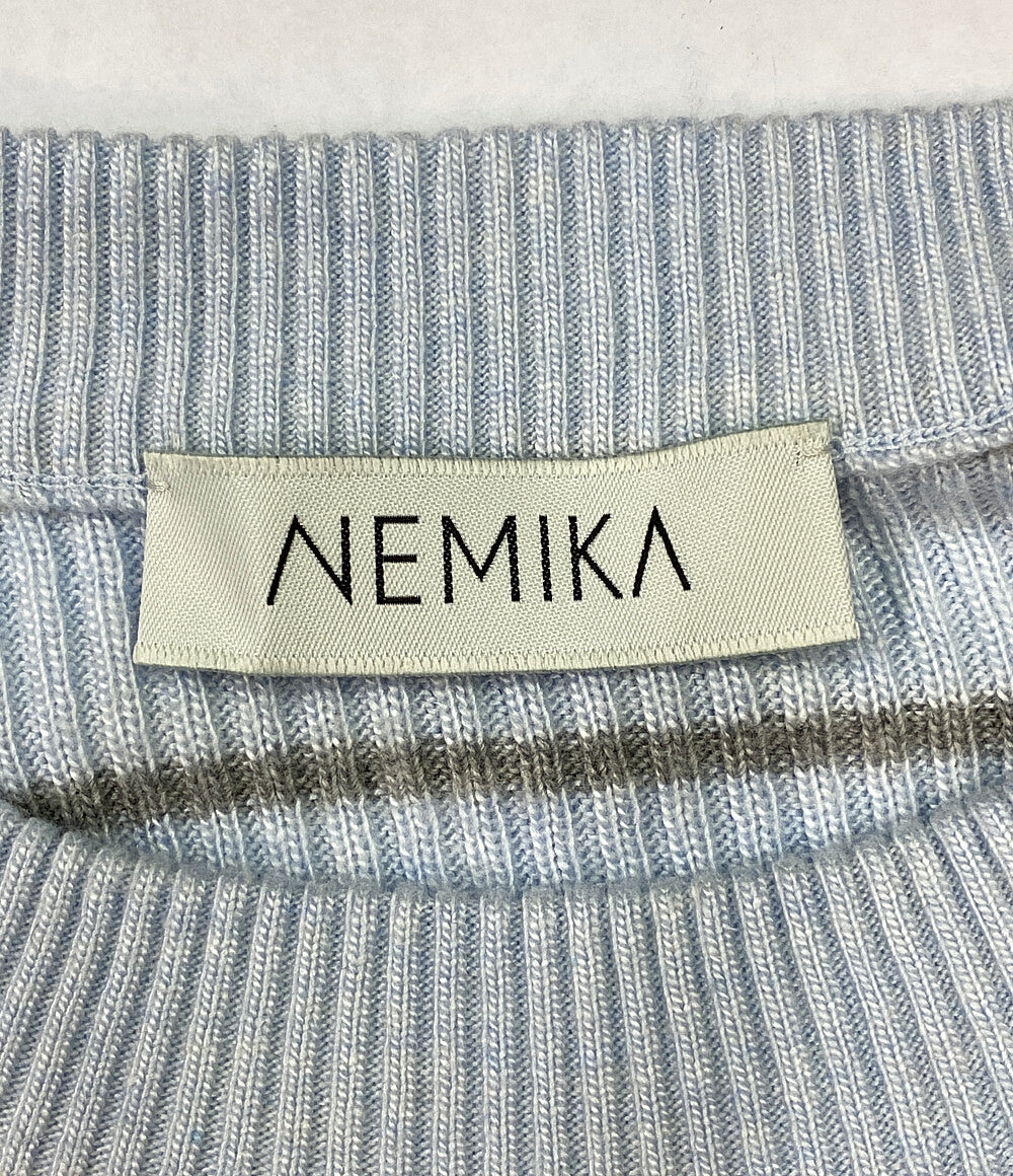NEMIKA ネミカ ニット ボーダー グレー レディース SIZE 1