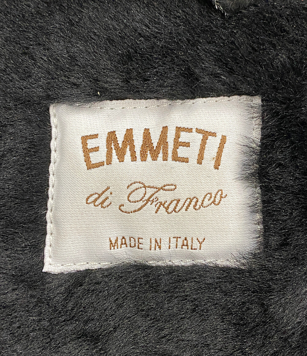 EMMETI コート ムートン切替 ブラック レディース SIZE 36 エンメティ