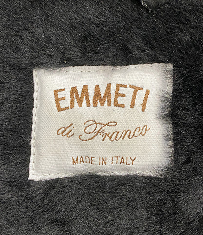 EMMETI コート ムートン切替 ブラック レディース SIZE 36 エンメティ