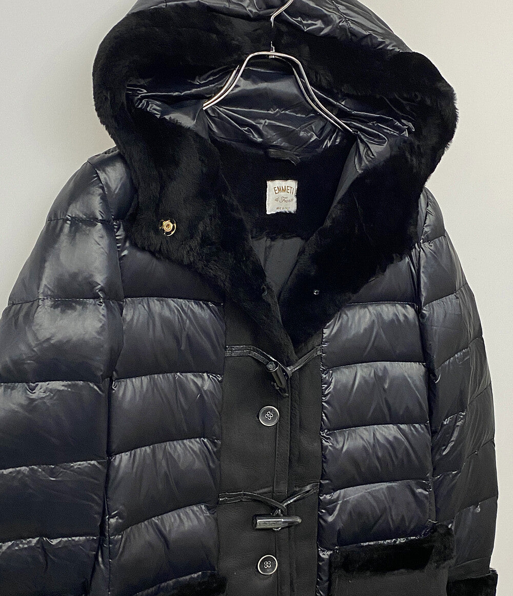 EMMETI コート ムートン切替 ブラック レディース SIZE 36 エンメティ