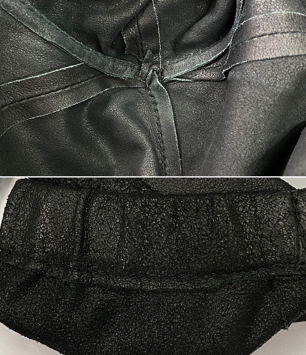 ミハラヤスヒロ  パーカー フルジップ ラムスキン      レディース SIZE 44  MIHARA YASUHIRO