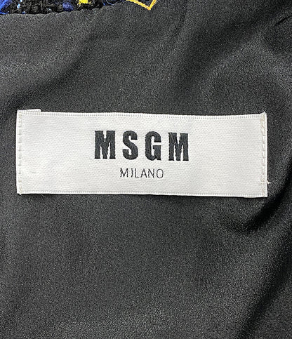 MSGM ノースリーブワンピース ツイード ドリンクキャップ レディース SIZE 44 エムエスジーエム