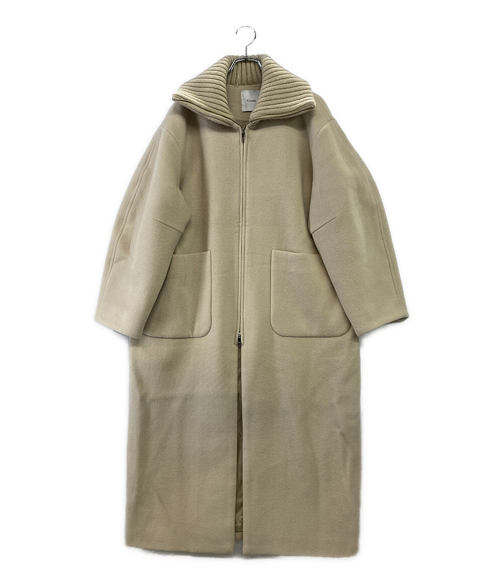 CLANE リブカラーコート RIB COLLAR WOOL LONGCOAT レディース SIZE 2 クラネ