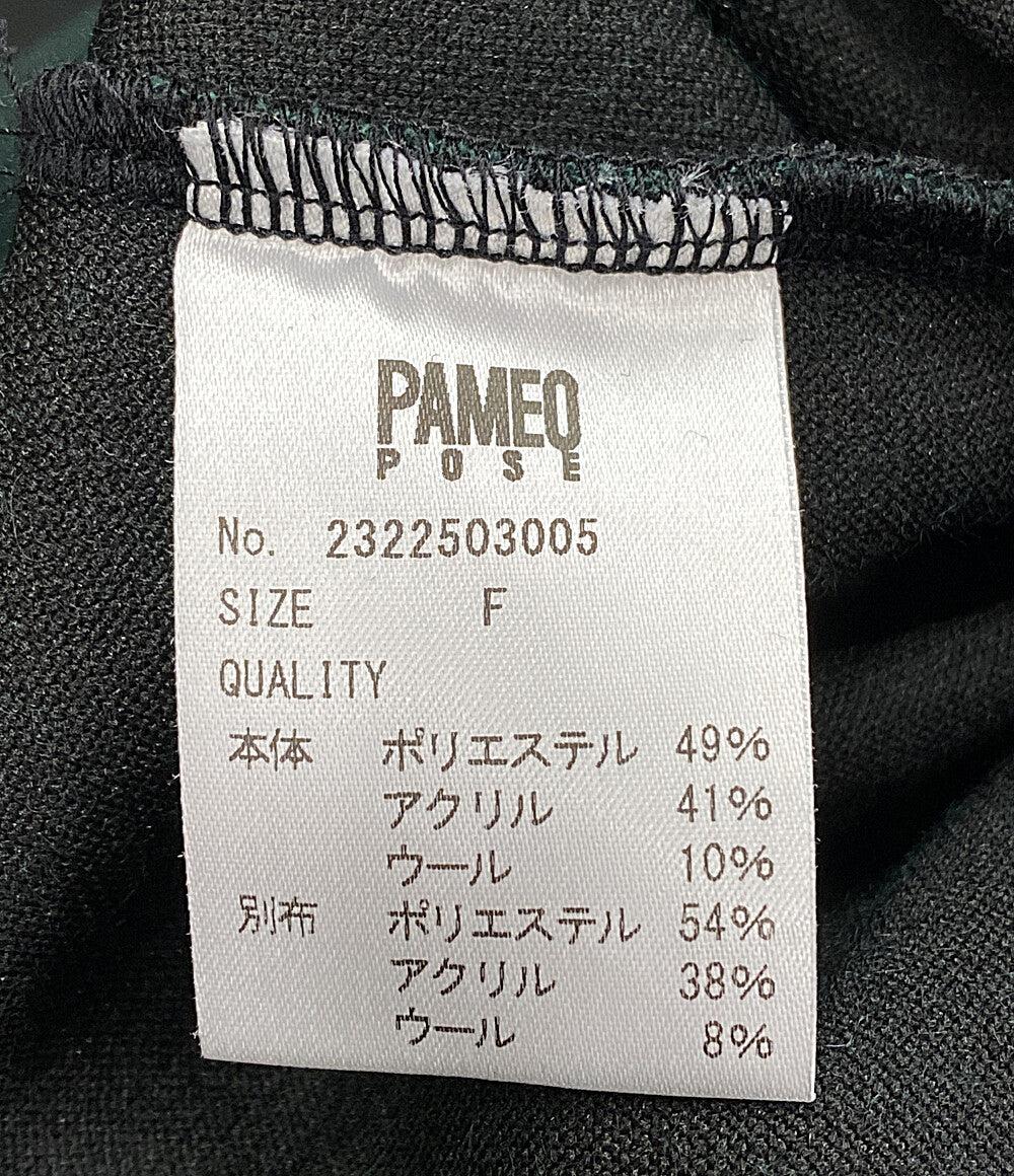 パメオポーズ  長袖ワンピース Bicolor Jersey Dress グリーン      レディース SIZE F  PAMEO POSE