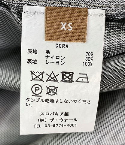 NEHERA ネヘラ ダブルコート STRIPE THICK SUIT WOOL COAT レディース SIZE XS