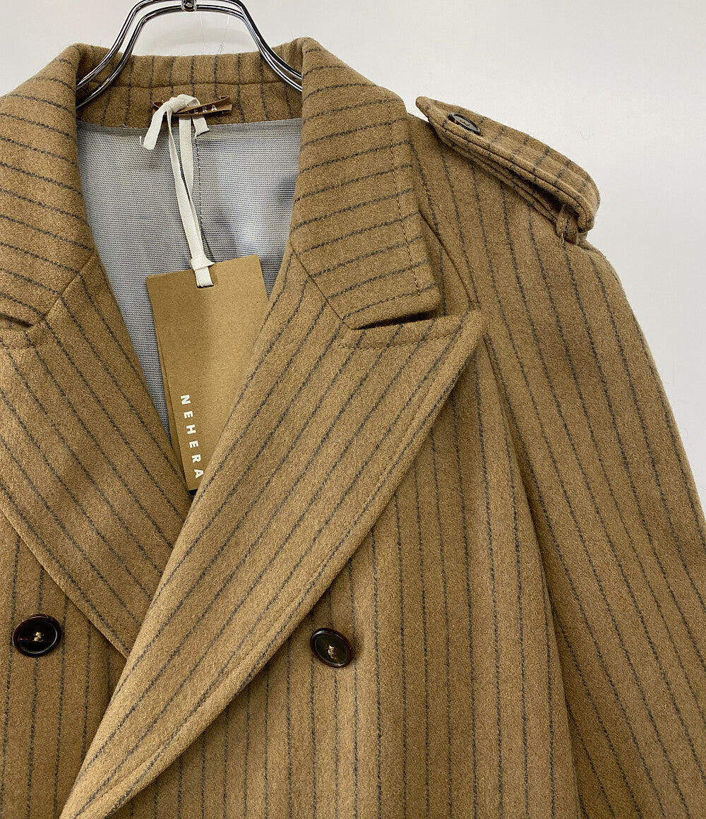 NEHERA ネヘラ ダブルコート STRIPE THICK SUIT WOOL COAT レディース SIZE XS