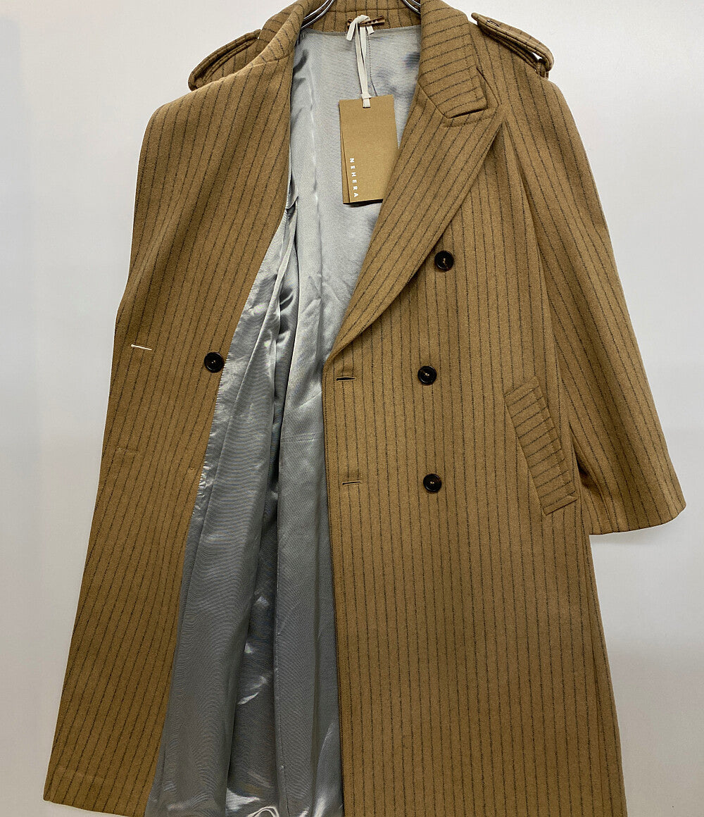 NEHERA ネヘラ ダブルコート STRIPE THICK SUIT WOOL COAT レディース SIZE XS