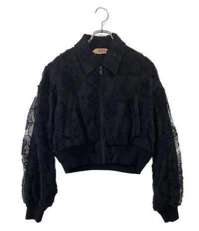 ヌメロ ヴェントゥーノ ジップジャケット ブラック レディース SIZE 38 N°21