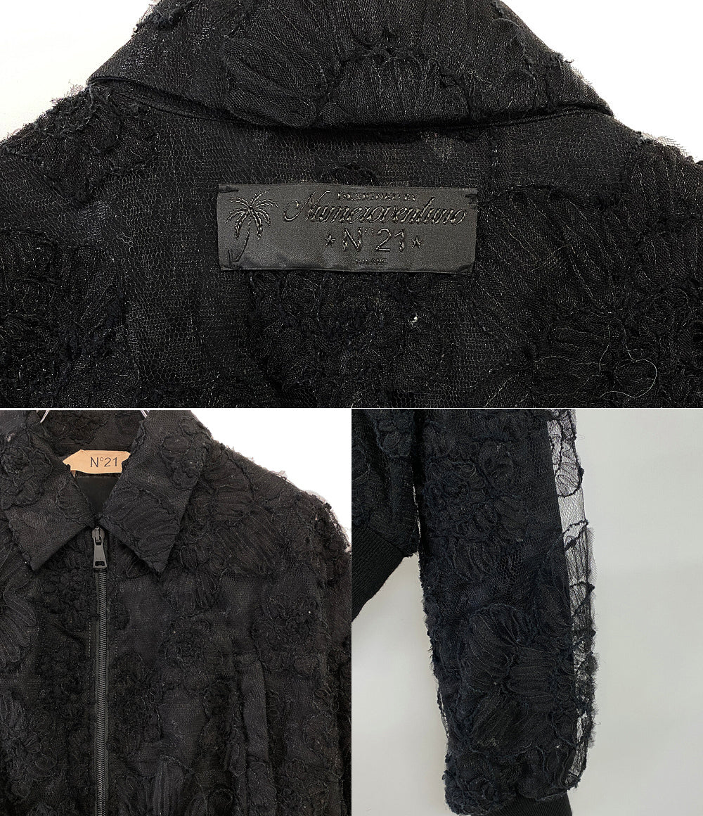 ヌメロ ヴェントゥーノ ジップジャケット ブラック レディース SIZE 38 N°21