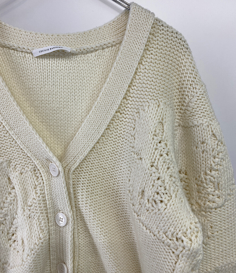 セシリー バンセン 長袖カーディガン ホワイト レディース SIZE M/L CECILIE BAHNSEN
