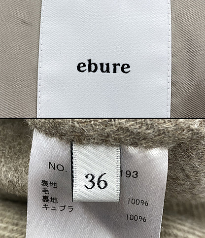 エブール ノーカラーコート ヘリンボーン      レディース SIZE 36  ebure