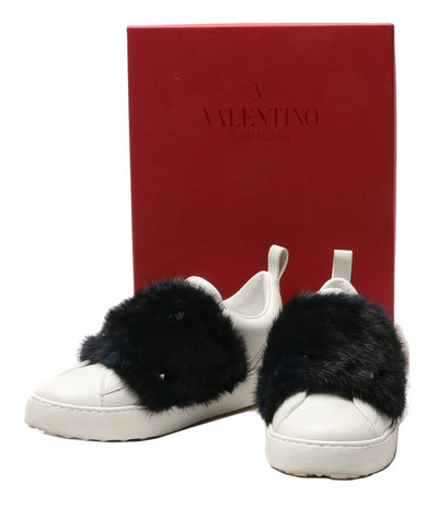 ヴァレンチノ  ミンクファー ロックスタッズ レザースニーカー      レディース SIZE 36  VALENTINO