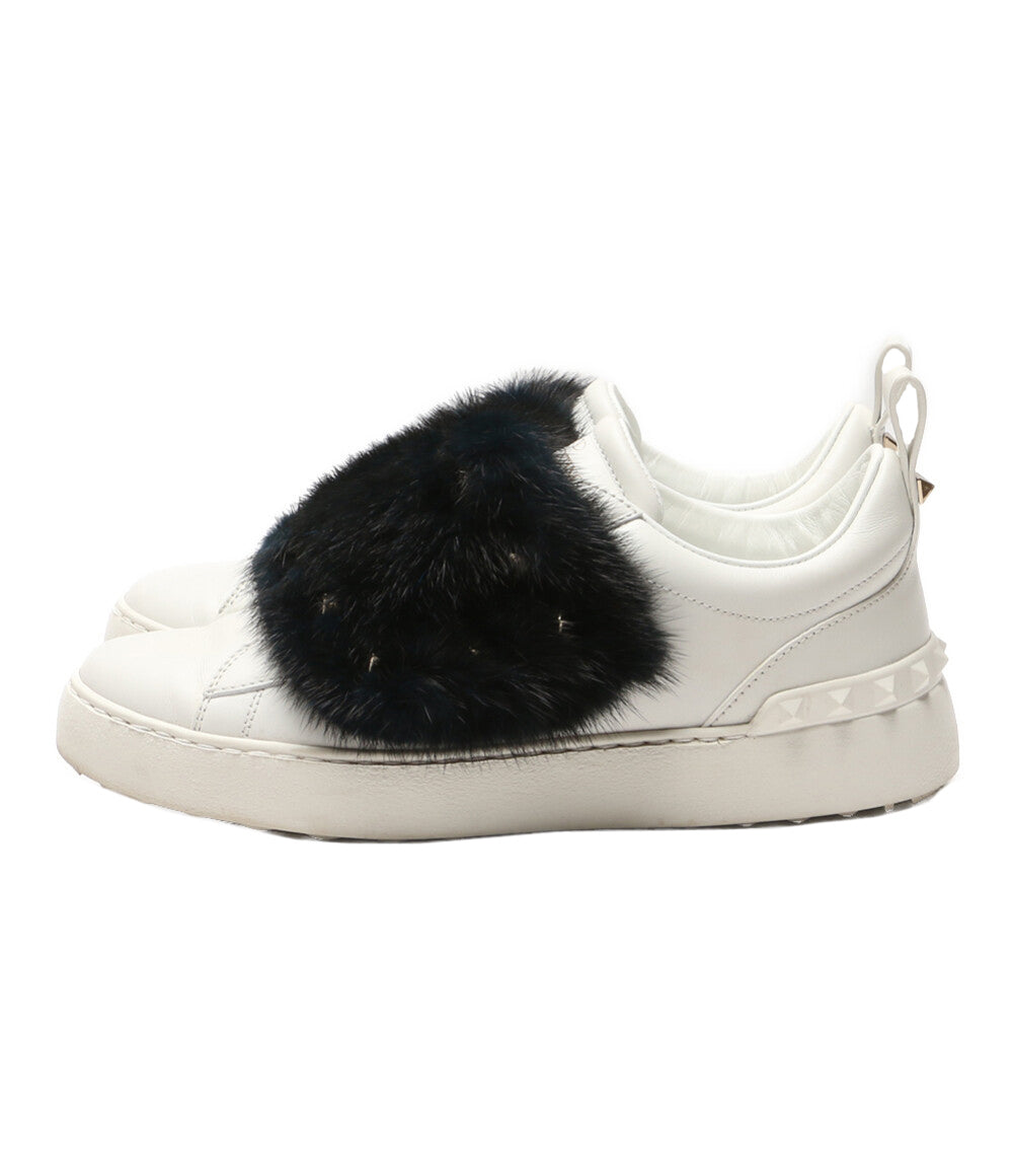 ヴァレンチノ  ミンクファー ロックスタッズ レザースニーカー      レディース SIZE 36  VALENTINO