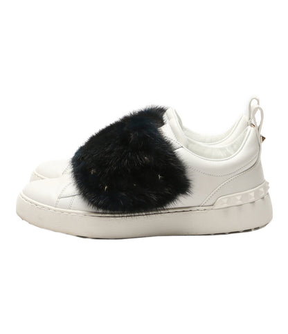 ヴァレンチノ  ミンクファー ロックスタッズ レザースニーカー      レディース SIZE 36  VALENTINO
