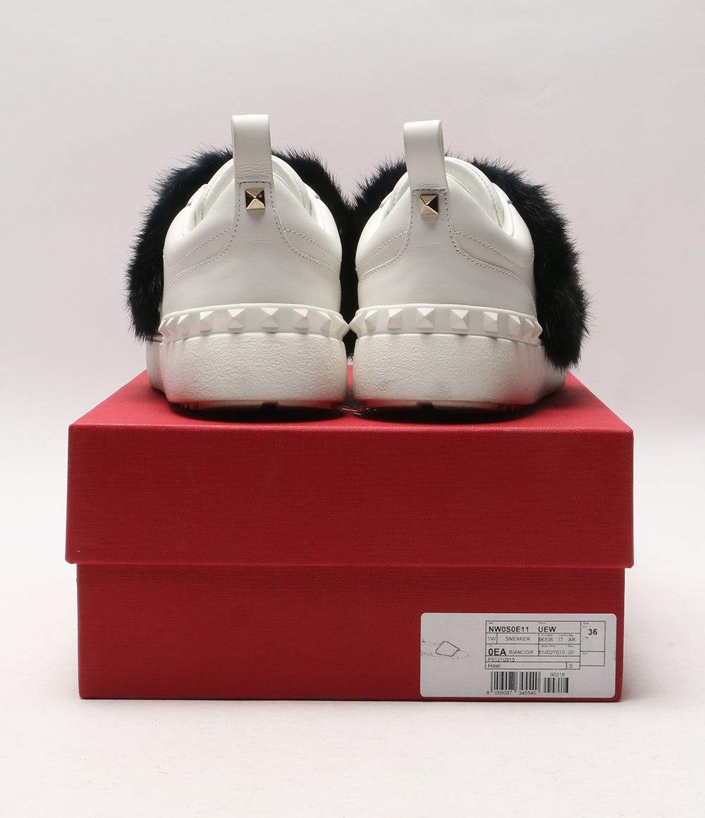 ヴァレンチノ  ミンクファー ロックスタッズ レザースニーカー      レディース SIZE 36  VALENTINO