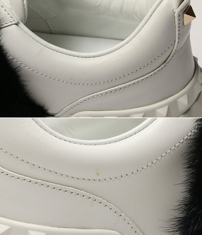 ヴァレンチノ  ミンクファー ロックスタッズ レザースニーカー      レディース SIZE 36  VALENTINO
