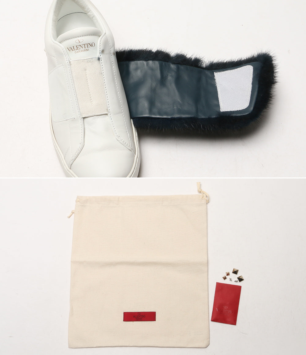 ヴァレンチノ  ミンクファー ロックスタッズ レザースニーカー      レディース SIZE 36  VALENTINO