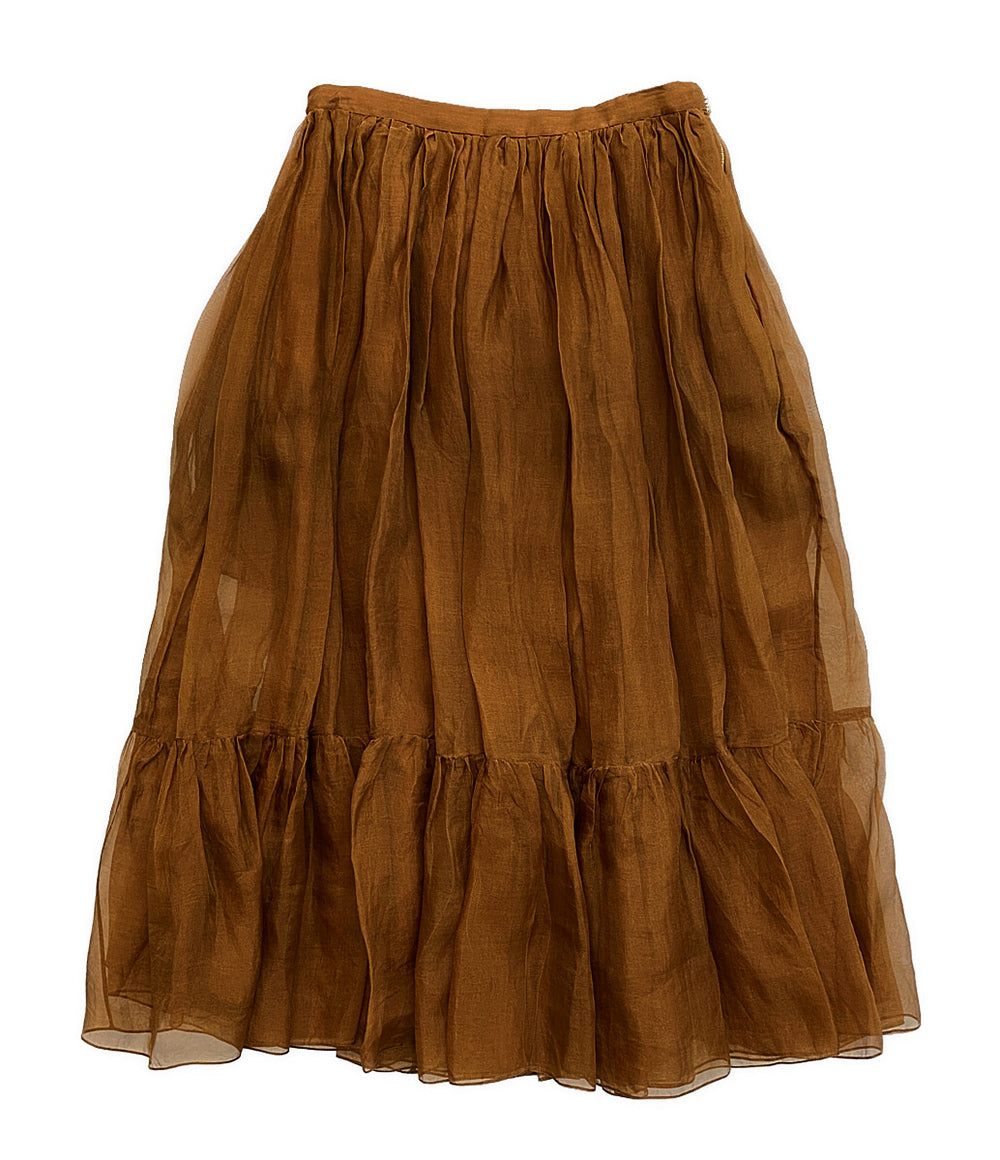 ロシャス シフォンスカート ブラウン レディース SIZE 40 Rochas