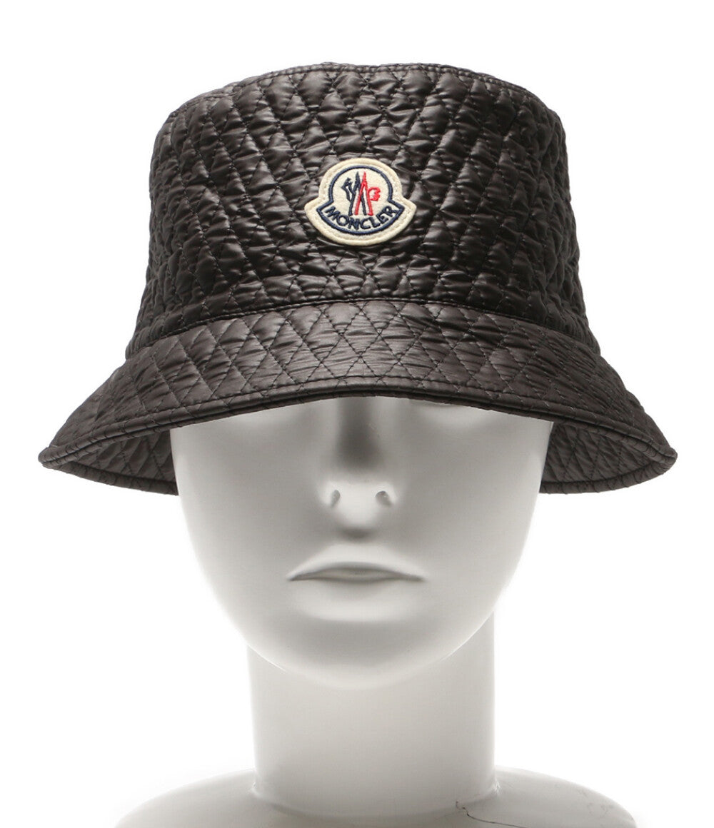 モンクレール 美品 バケットハット ロゴ ブラック メンズ SIZE L MONCLER