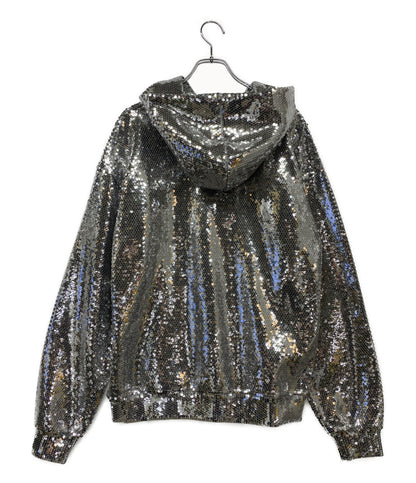 セリーヌ 美品 パーカー スパンコール シルバー 2Y975670Q      メンズ SIZE M  CELINE
