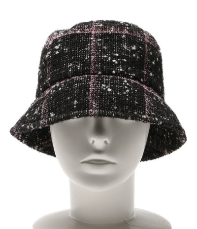シャネル  ツイード バケットハット ブラック×ピンク      レディース SIZE M  CHANEL