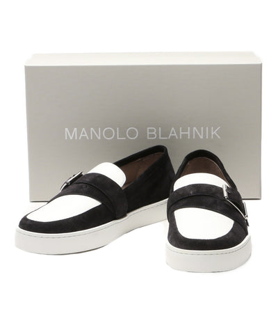 MANOLO BLAHNIK ローファー OLIVER ブラック×ホワイト メンズ SIZE 8 マノロブラニク